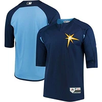 MLB Navy/Light Tampa Bay Rays Authentic Collection On-Field 3/4-Sleeve Batting Practice Jersey