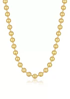 Stainless Steel 8MM Bead Chain Necklace with Goldtone IP