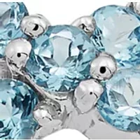 Swiss Blue Topaz Infinity Ring in 10K White Gold