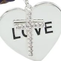 Cubic Zirconium Cross Love Heart Bracelet