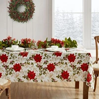 Poinsettia Grace Vinyl Tablecloth