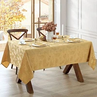 Elegant Woven Leaves Jacquard Damask Tablecloth - Rectangle/Square