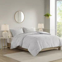 Everly 3 Piece Tufted Woven Medallion Comforter Set