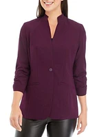 Women's 3/4 Sleeve Scrunched One Button Jacket