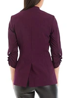 Women's 3/4 Sleeve Scrunched One Button Jacket