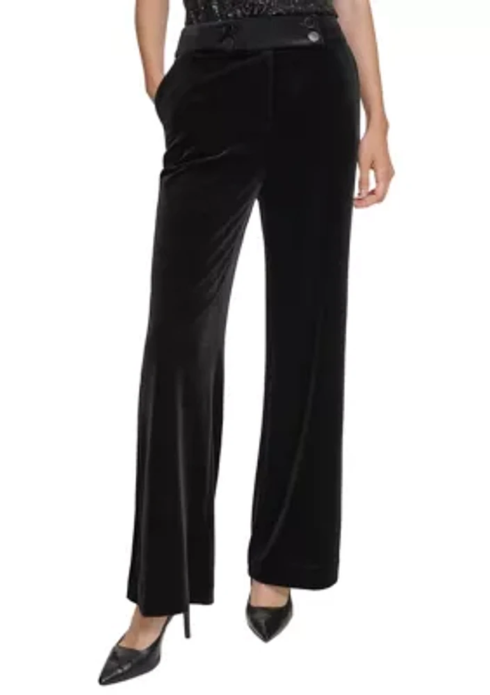 Women's Velvet Wide Leg Pants