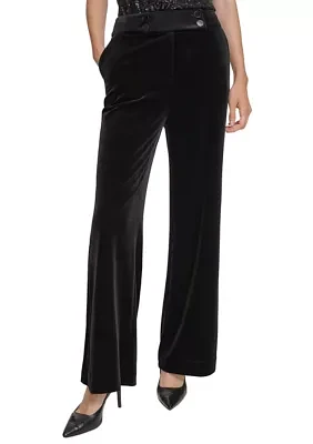 Women's Velvet Wide Leg Pants