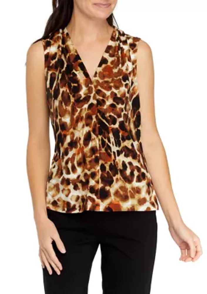 Women's Animal Print Sleeveless V-Neck Cami