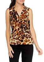 Women's Animal Print Sleeveless V-Neck Cami