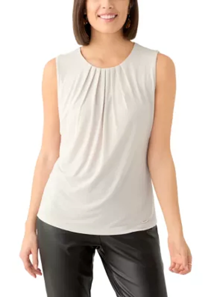 Women's Solid Pleat Neck Cami