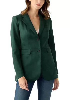 Women's Suede 2 Button Longline Jacket