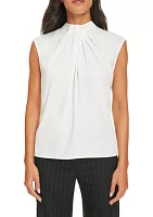 Women's Cap Sleeve Twist Front Blouse