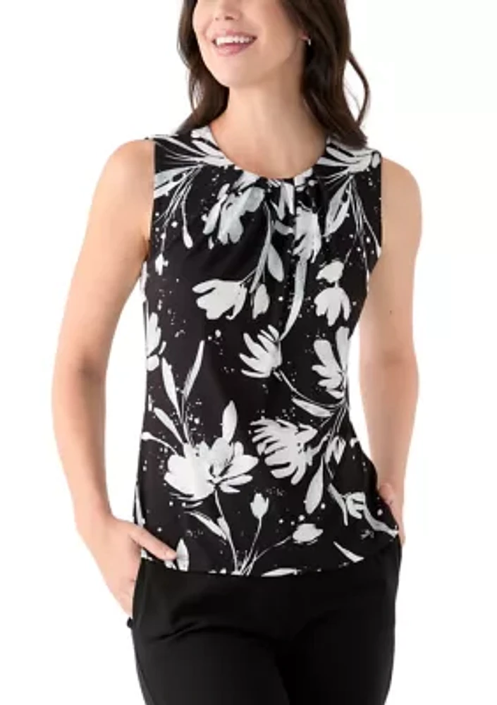 Women's Printed Pleat Neck Cami