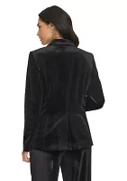 Women's One Button Velvet Jacket