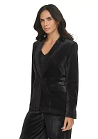 Women's One Button Velvet Jacket