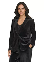 Women's One Button Velvet Jacket