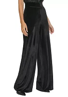 Women's Wide Leg Velvet Pants