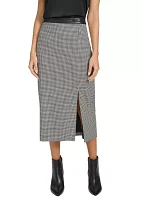 Women's Houndstooth Pencil Skirt with Slit