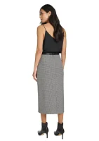 Women's Houndstooth Pencil Skirt with Slit