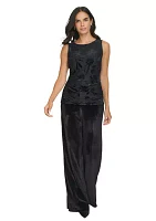 Women's Burnout Velvet Draped Top