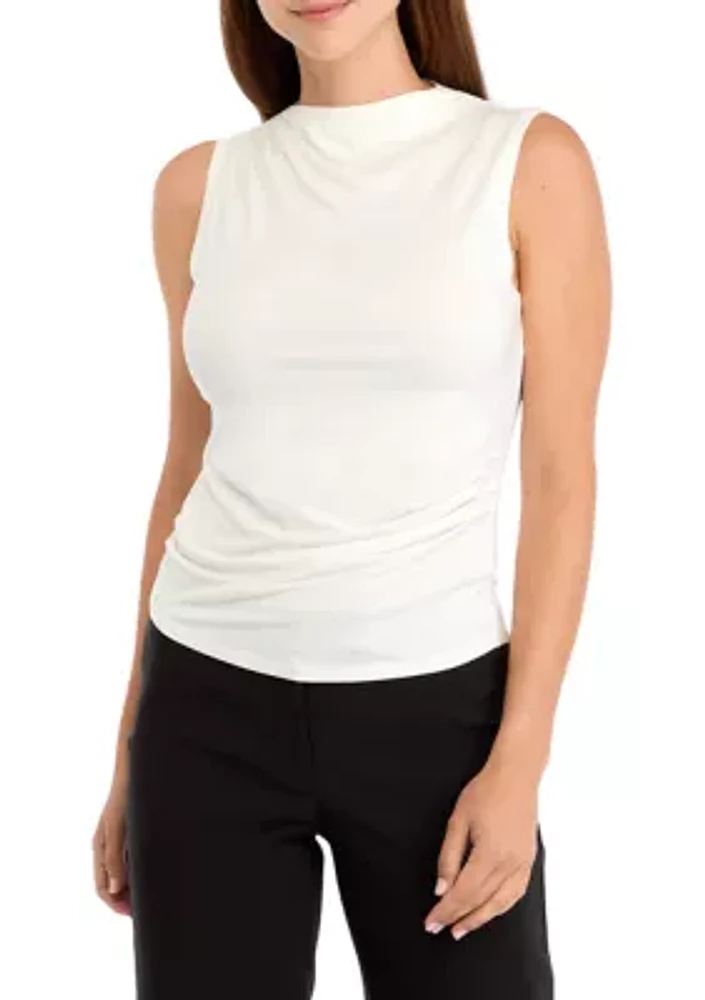 Women's Knit Drape Front Top