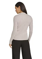 Women's Long Sleeve V-Neck Collared Sweater