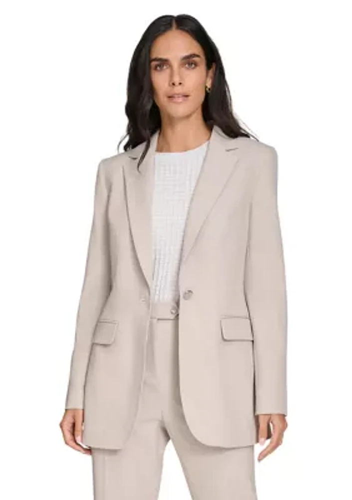 Women's Herringbone One Button Jacket