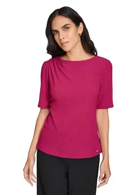 Women's Elbow Sleeve Crew Neck Top