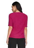 Women's Elbow Sleeve Crew Neck Top