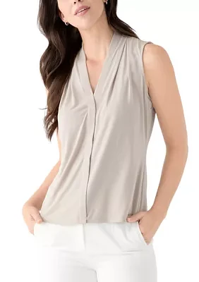 Women's Solid Pleat Neck Cami