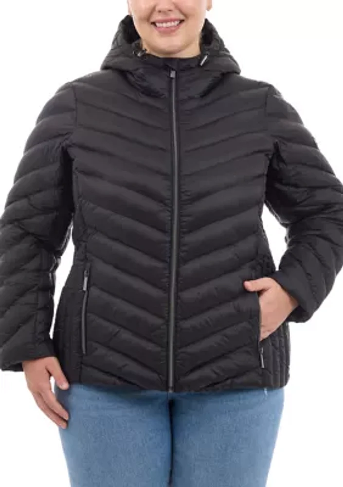 Plus Packable Down Short Puffer Coat