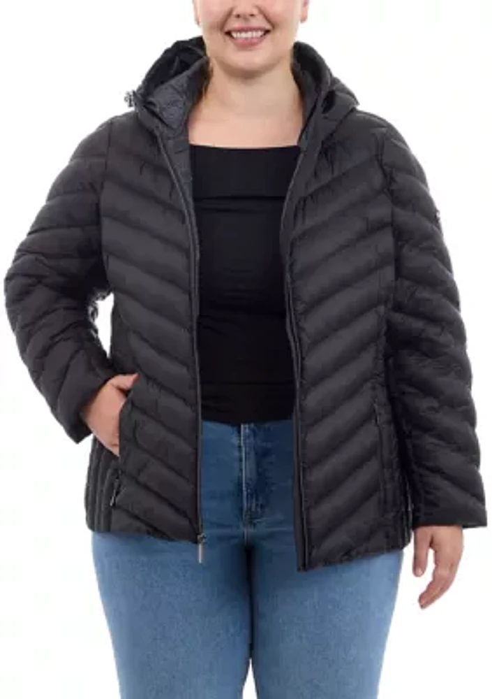 Plus Packable Down Short Puffer Coat