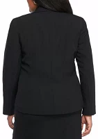 Plus Stretch Crepe One Button Jacket