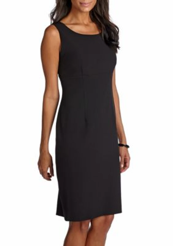 Women's Stretch Crepe Sleeveless Sheath Dress