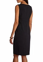 Women's Stretch Crepe Sleeveless Sheath Dress