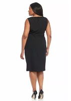 Plus Stretch Crepe Sleeveless Sheath Dress