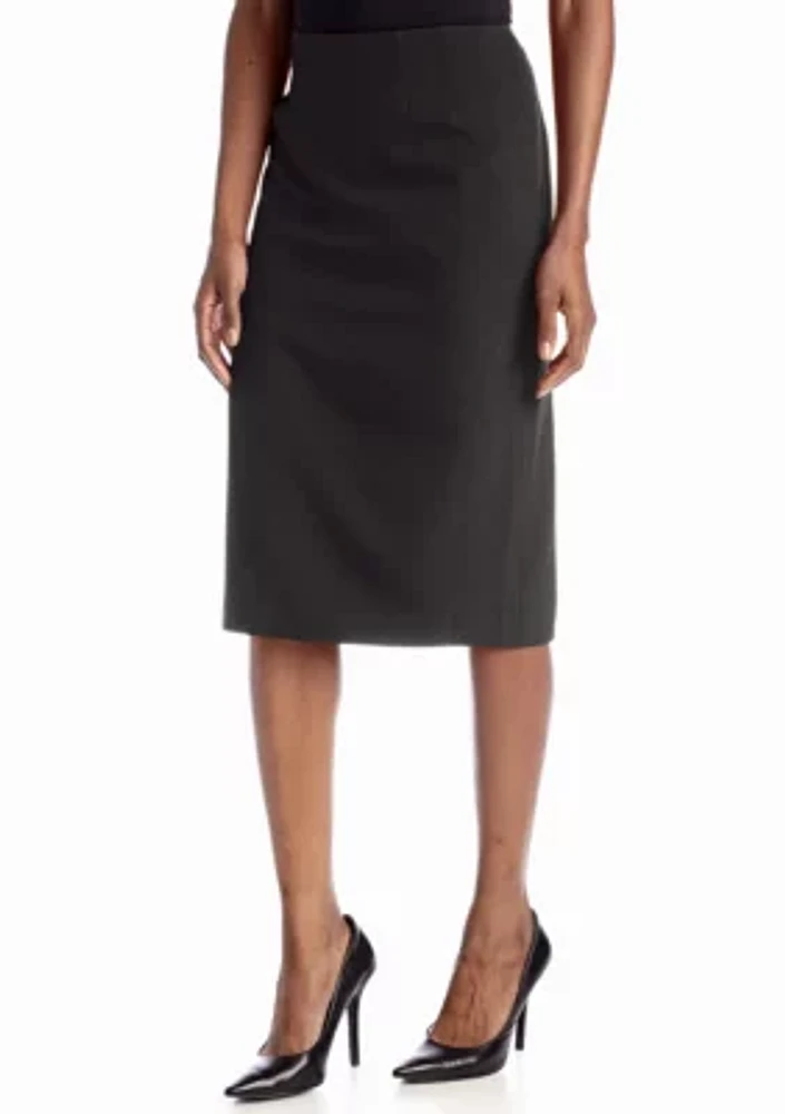 Petite Stretch Crepe Skimmer Skirt