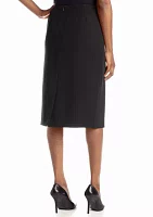 Petite Stretch Crepe Skimmer Skirt