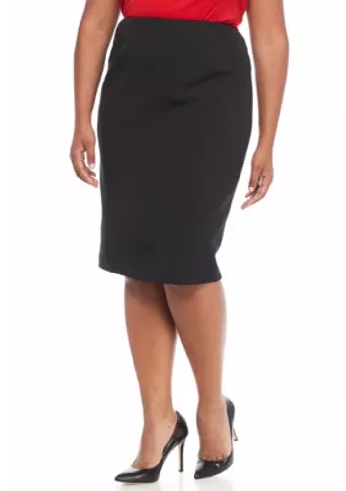 Plus Stretch Crepe Skimmer Skirt