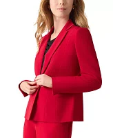 Women's Stretch Crepe One Button Panel Seamed Jacket