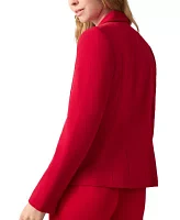 Women's Stretch Crepe One Button Panel Seamed Jacket