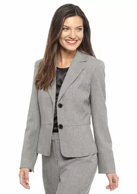 Petite Stretch Crepe Two Button Jacket