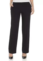 Women's Stretch Crepe Tab Front Trouser Pants