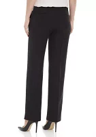 Women's Stretch Crepe Tab Front Trouser Pants