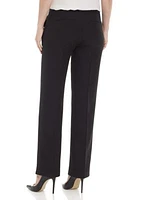 Petite Stretch Crepe Tab Front Trouser Pants