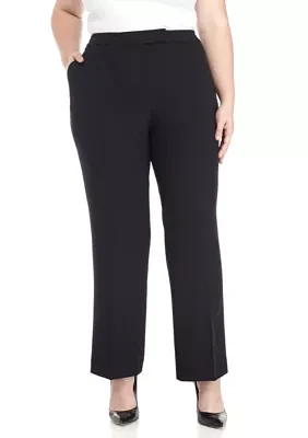 Plus Stretch Crepe Tab Front Trouser Pants