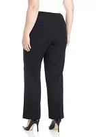 Plus Stretch Crepe Tab Front Trouser Pants