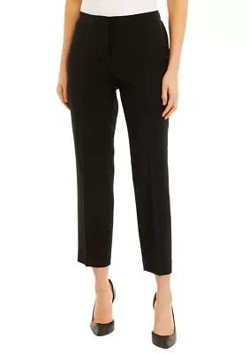 Women's Stretch Crepe Fly Front Side Elastic Trouser Pants