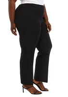 Plus Stretch Crepe Fly Front Side Elastic Trouser Pants