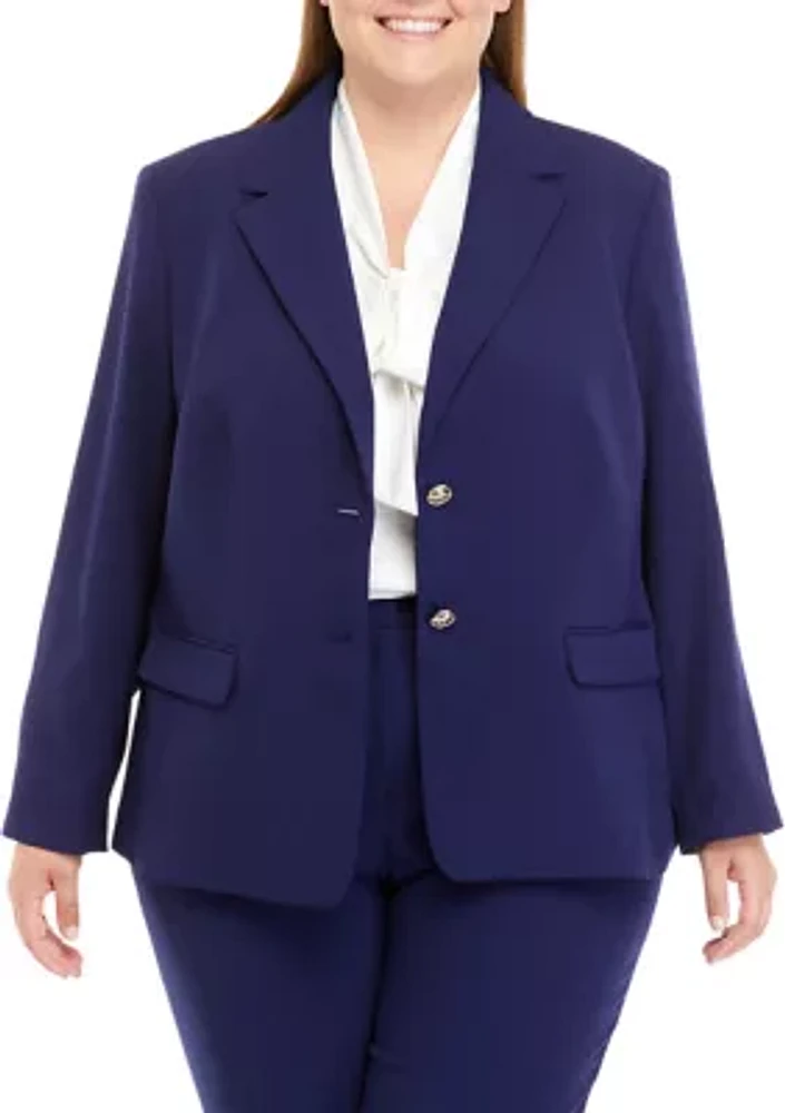 Plus  Two Button Flap Pocket Jacket